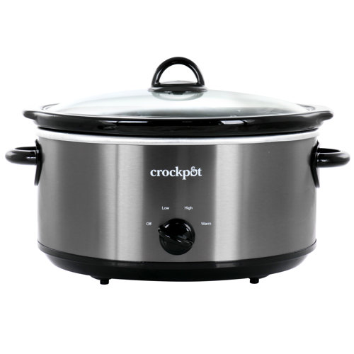 Crock-pot 6 Quart Oval Slow Cooker in Black Stainless Steel With ...