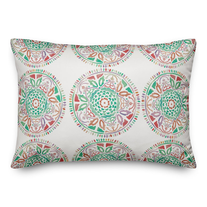 Housse et insert de coussin d'extérieur pour l'extérieur, Bleu sarcelle / rouge
