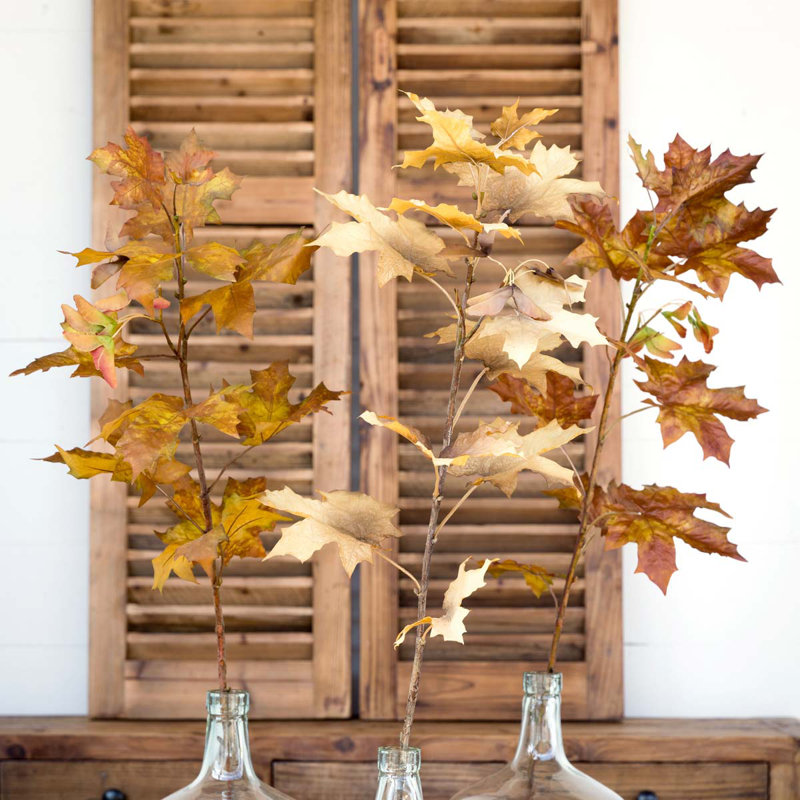 43" Autumn Leaves Artificial Topiary in Warm Fall Colors