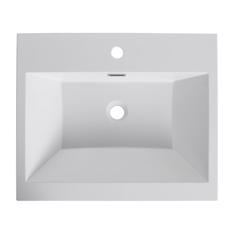 Dessus de meuble-lavabo en résine blanc lustré Roomfitter