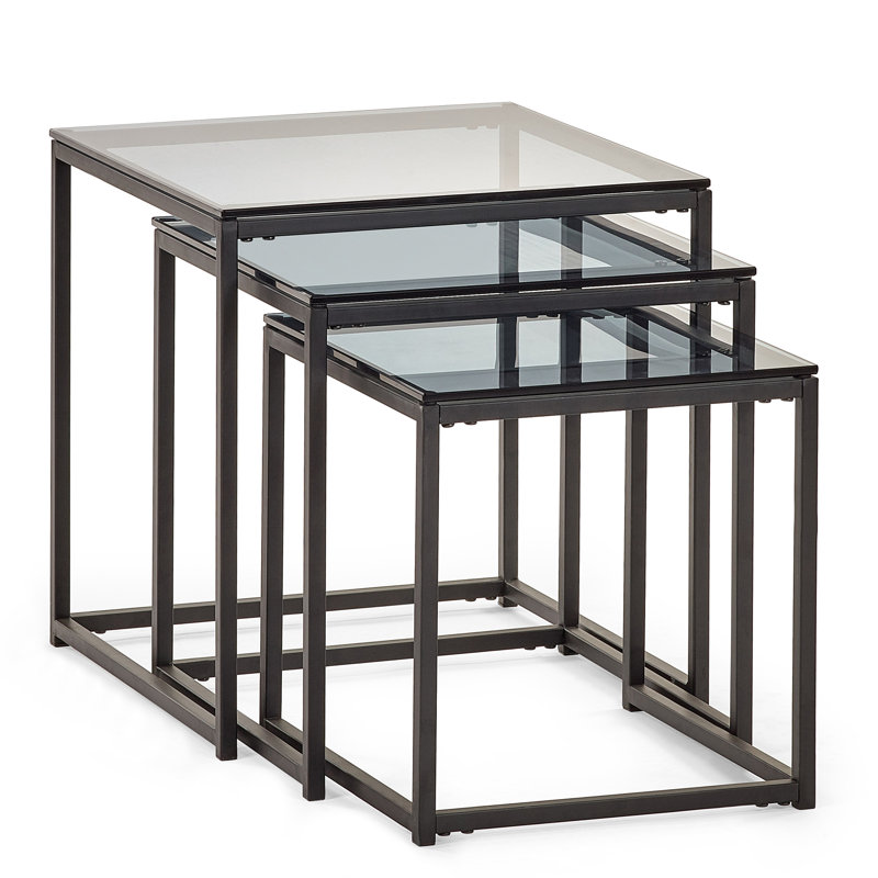 Lailonie Glass Top Sled Nesting Tables
