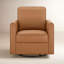 Fauteuil d'appoint pivotant en cuir véritable Weston-117357148
