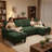 Modular U-Shaped Sectional Sofa, 4-Seat Convertible Couch, Modern Corduroy Upholstered Sofa Furniture-610617290