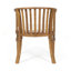 Chaises de salle à manger d'extérieur en bois avec coussins, ensemble de 2, crème, finition teck