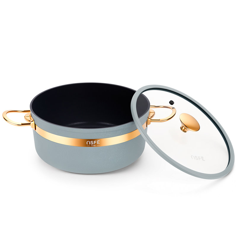 Batterie de cuisine antiadhésive en granite 7 pièces Caannasweis, Blue