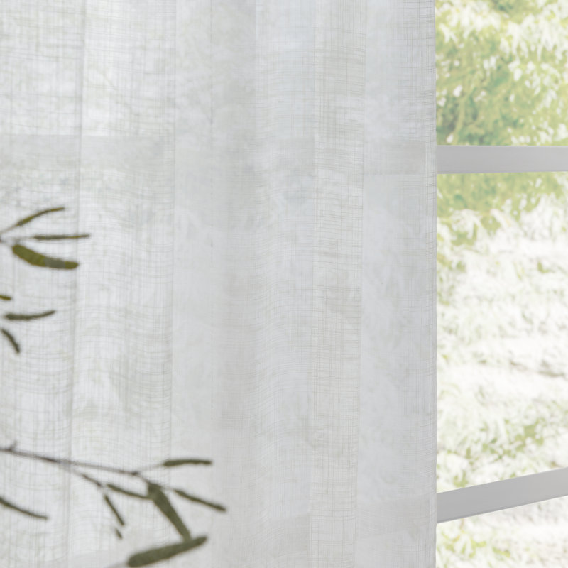 Cirrus Woven Sheer Curtain Panel, White, 140cm Width x 250cm Drop