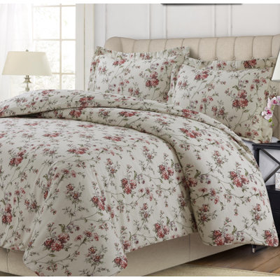 Flannel Floral Duvet Cover Set