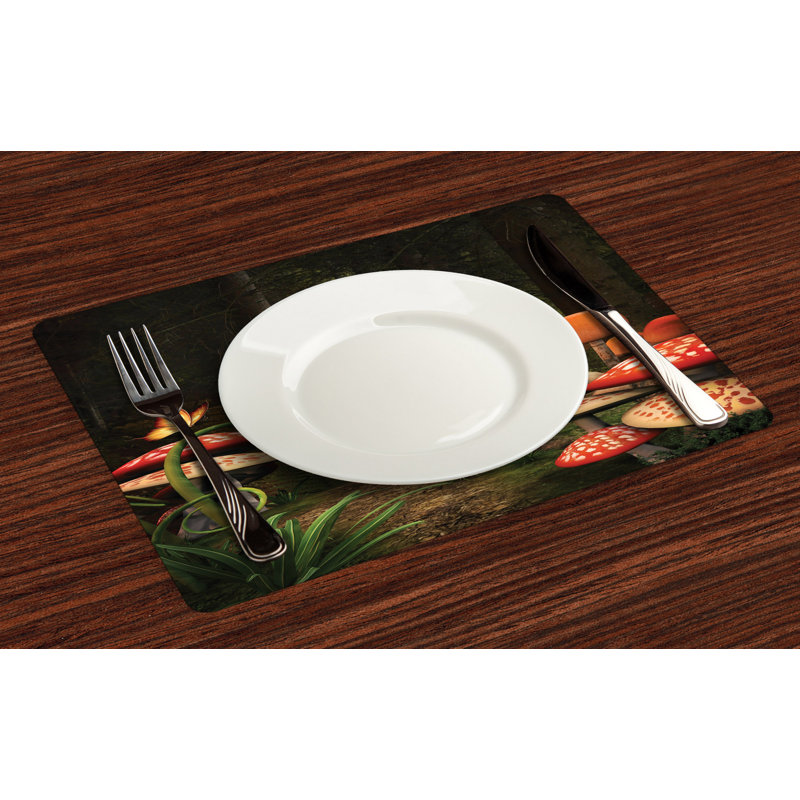 Cavallaro Mushrooms Dark Forest Placemat