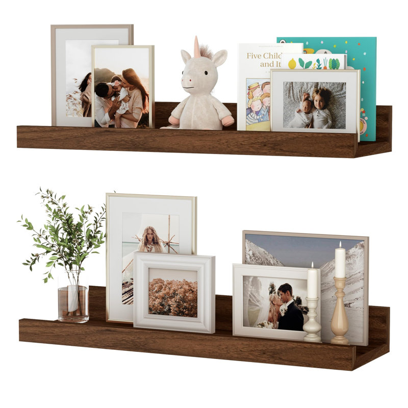 Floating Shelves Set of 2, 40 cm, Walnut