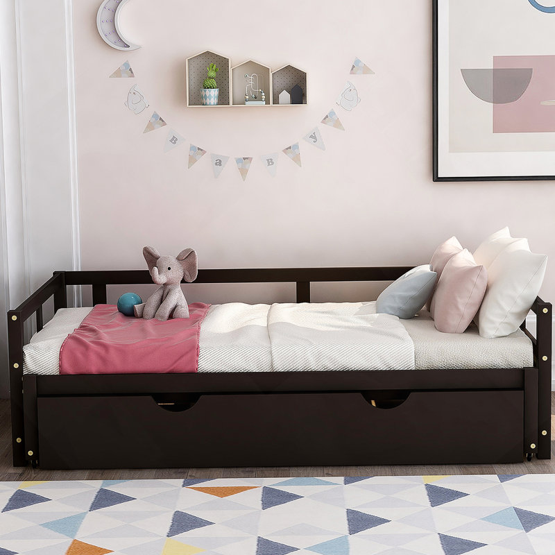 Extending Daybed With Trundle, Wooden Daybed With Trundle, Espresso
