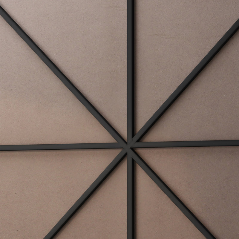 Miroir mural 48 pouces surdimensionné noir, Noir, 48 po x 48 po