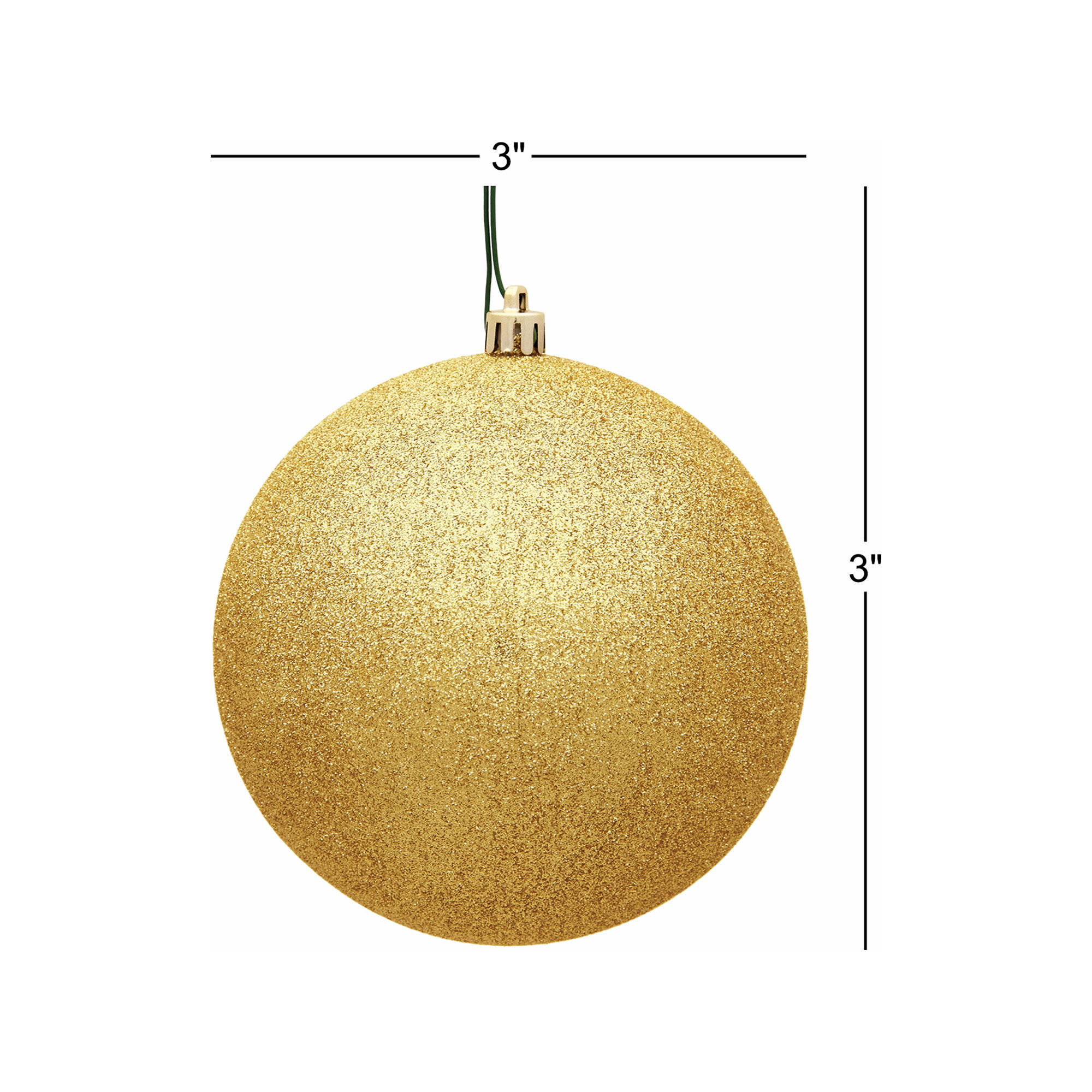 Holiday Décor Ball Ornament, Copper Gold, 3" H x 3" W x 3" D