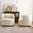 2 - Pieces Textured Linen Weave Upholstered Swivel Barrel Chair-810960135