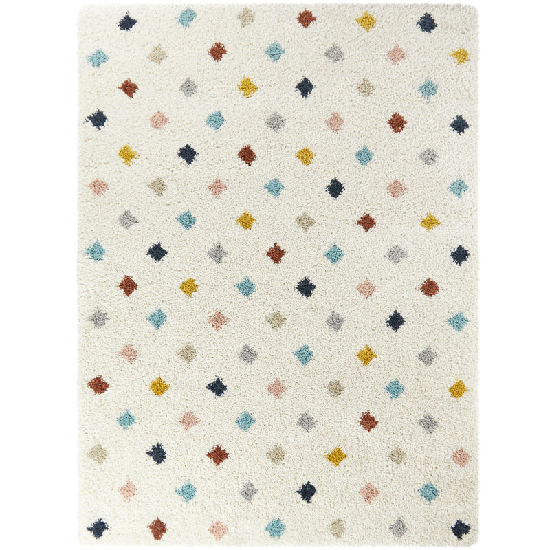 Tapis multicolore à poils longs Bartucca, Rectangle 7 pi 10 po x 10 pi