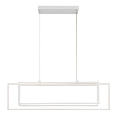 3 - Light Steel Dimmable LED Chandelier