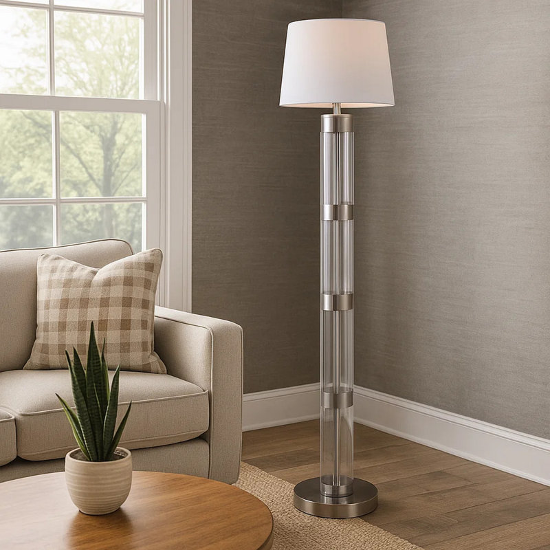 Lampe sur pied 59,5 po Naael, Nickel