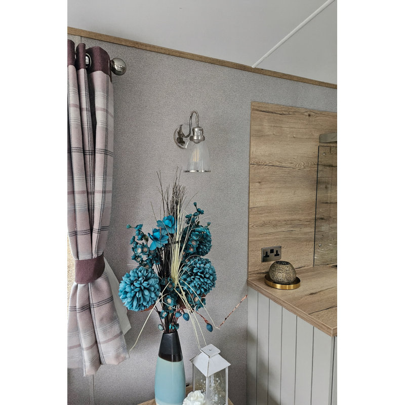 Gere 1 - Light Dimmable Industrial Style Switched Silver Armed Sconce