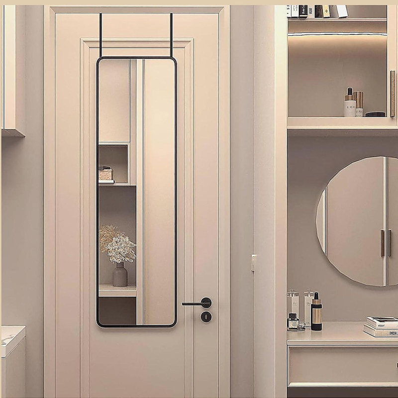47 x 14IN Door mirror.(W2203P182244), Black