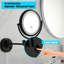 Miroir de coiffeuse mural à DEL avec deux grossissements de 8 pouces à DEL, noir mat, grossissement 1 / 3x, rotation de 360 degrés, bouton imperméable, loupe de salle de bain extensible, rotatif,