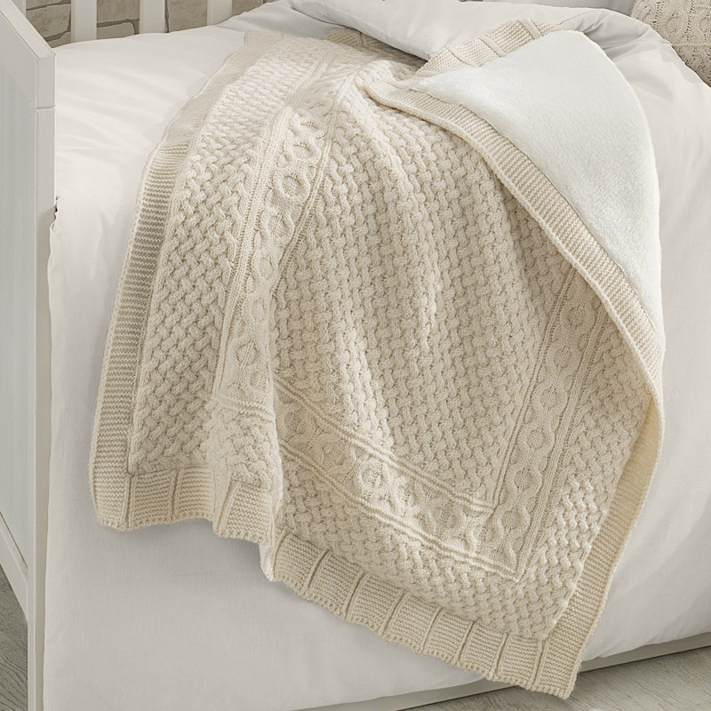 Couverture pour bébé en laine Kingsley, Beige