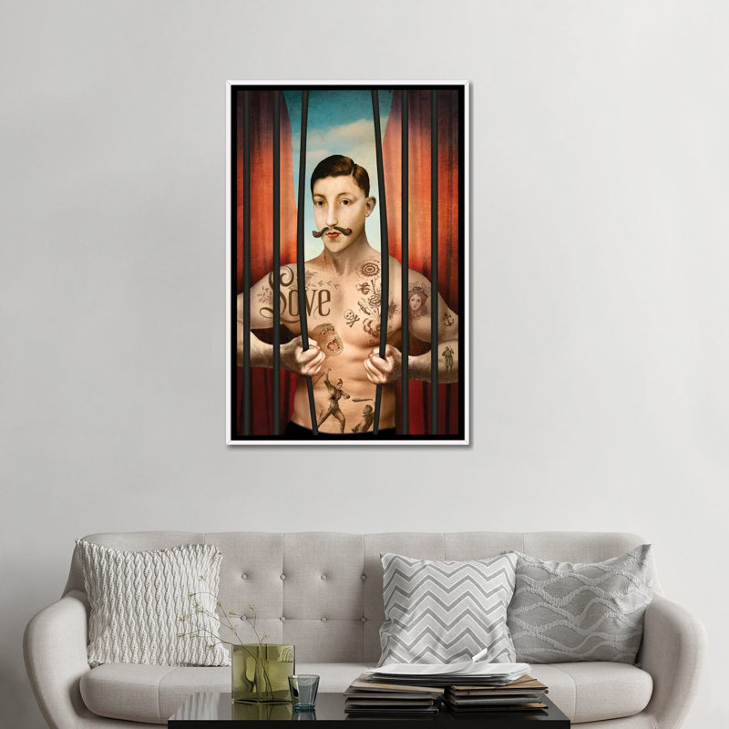 «Seven of Wands» par Catrin Welz-Stein - impression d'art graphique, Toile blanche encadrée, H 48 po x l 32 po x P 1,5 po
