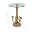 Sagebrook Home 20" Gold Aluminum Mushroom Accent Table With Tempered Glass Top