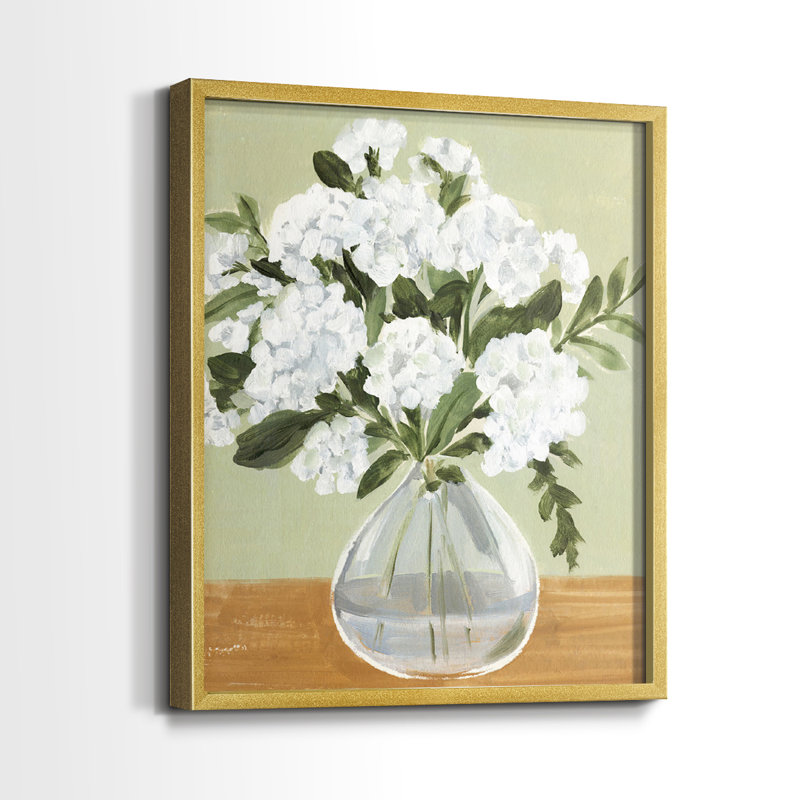 Impression encadrée Vased Viburnum I-Premium - prête à être accrochée - aucun clou requis - aucun clou requis, Doré