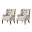Plath 31"W Transitional Floral Rolled Arm Chair with Nailhead Trim-2035336546