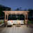 Wooden Grill Pergola with Built-In Lighting & Bar