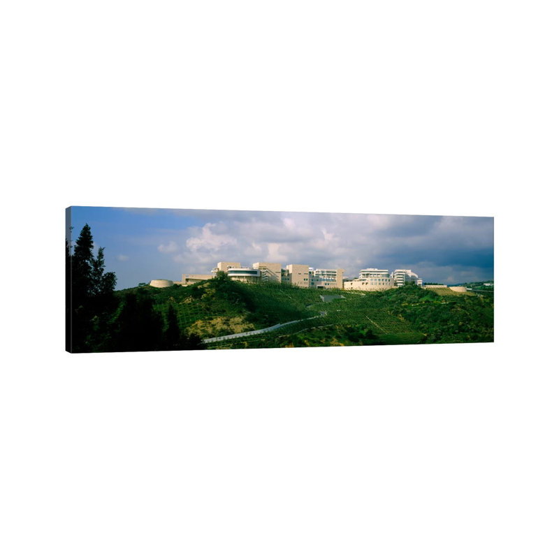 Low Angle View Of A Museum On Top Of A Hill, Getty Center, City Of Los Angeles, California, USA by Panoramic Images - Wrapped Canvas Panoramic Print