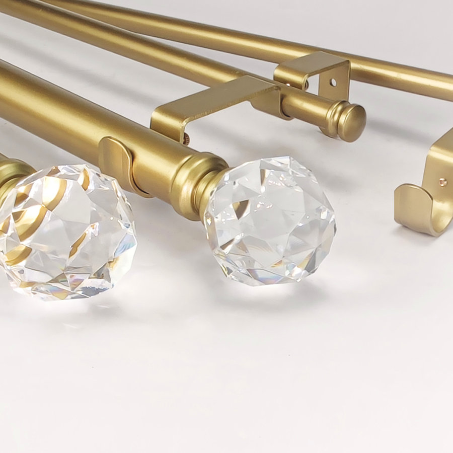 Odessa Iron Adjustable 1.12'' Double Curtain Rod