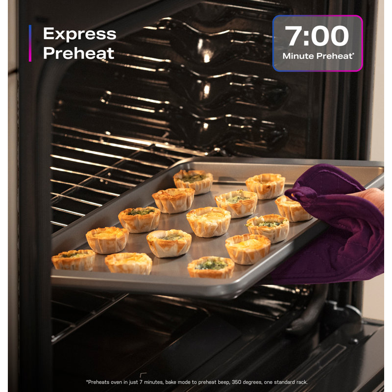 GE Profile ENERGY STAR® 30” Smart Free-Standing Electric Convection Range with No Preheat Air Fry and EasyWas Oven Tray