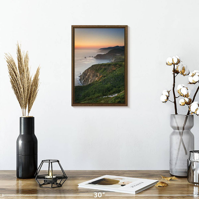 Big Sur II, 9" x 13", Floating Frame Walnut