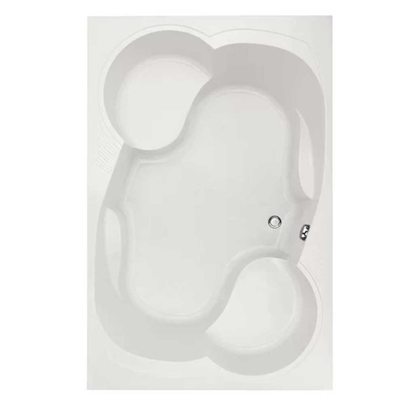 Makyla 75'' L Soaking Bathtub, White, Polished Chrome