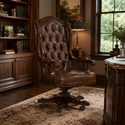 Fauteuil de direction ergonomique en cuir véritable