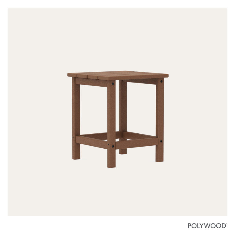 POLYWOOD Long Island 18" Side Table, Teak