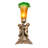 13" High Amber/Green Tiffany Pond Lily Twin Cherub Accent Lamp-17109939