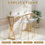 63" Modern White Kitchen Bar Height Dining Table Wood Breakfast Pub Table With Gold Base