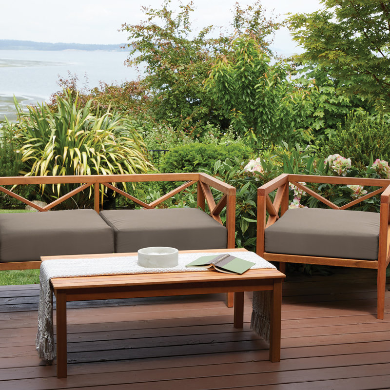 Jaylon Outdoor Dining Chair Cushion Cover, Dark Taupe, 19" W x 19" D