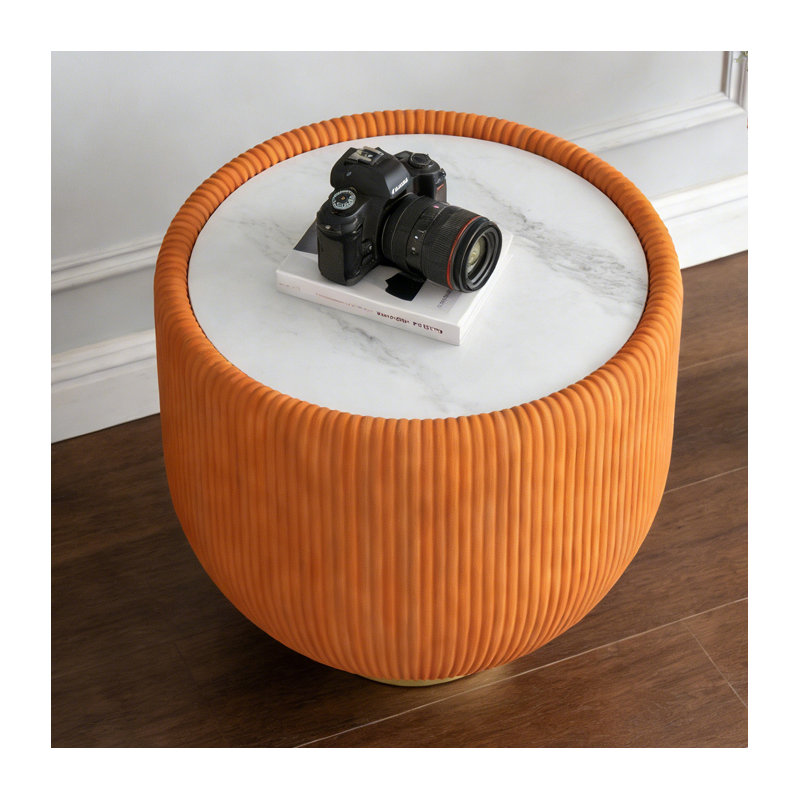 Table d'appoint, Or, marbre, orange