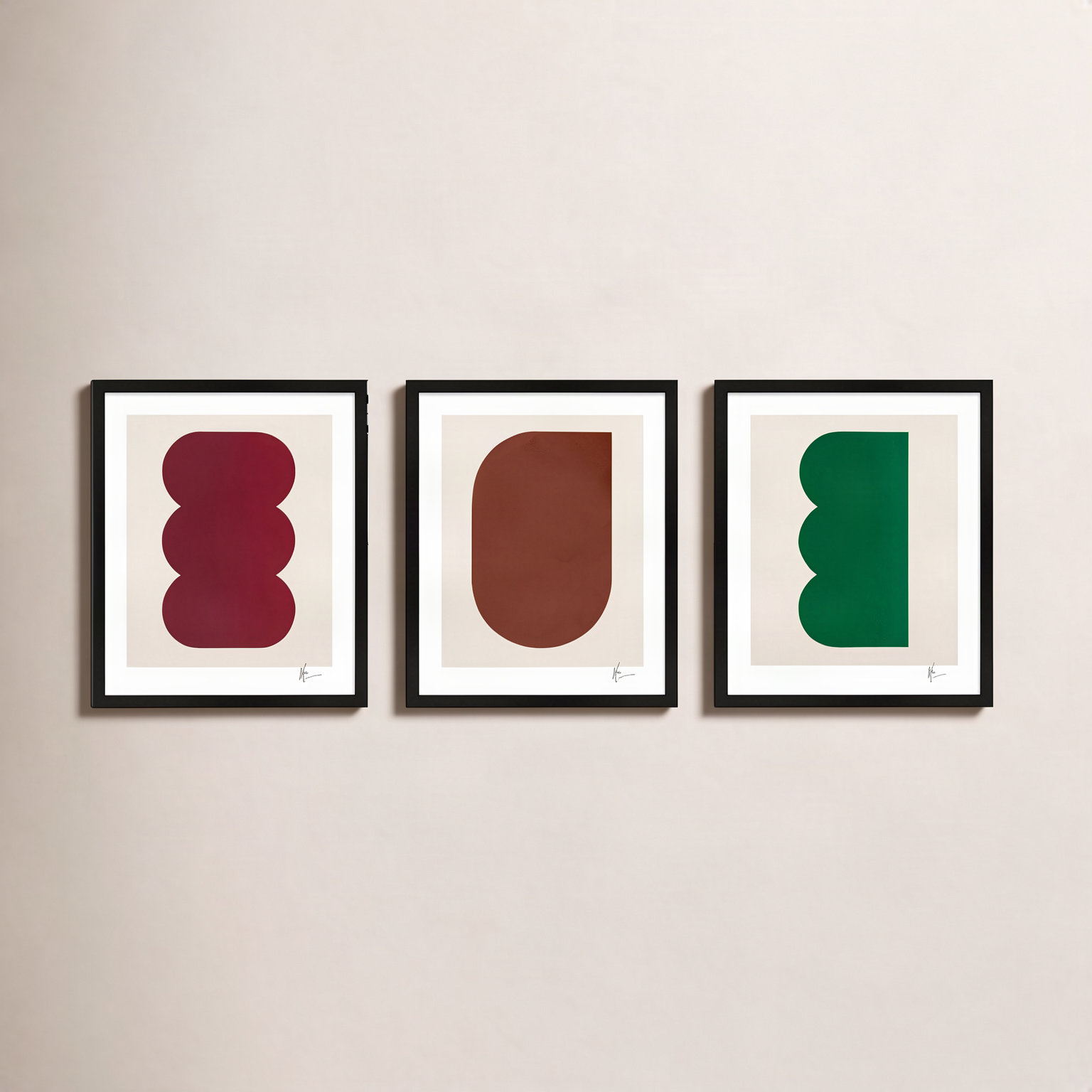 Keyhole "Keyhole" 3-Piece Painting Set, Black Framed, 20" H x 16" W x 1.25" D