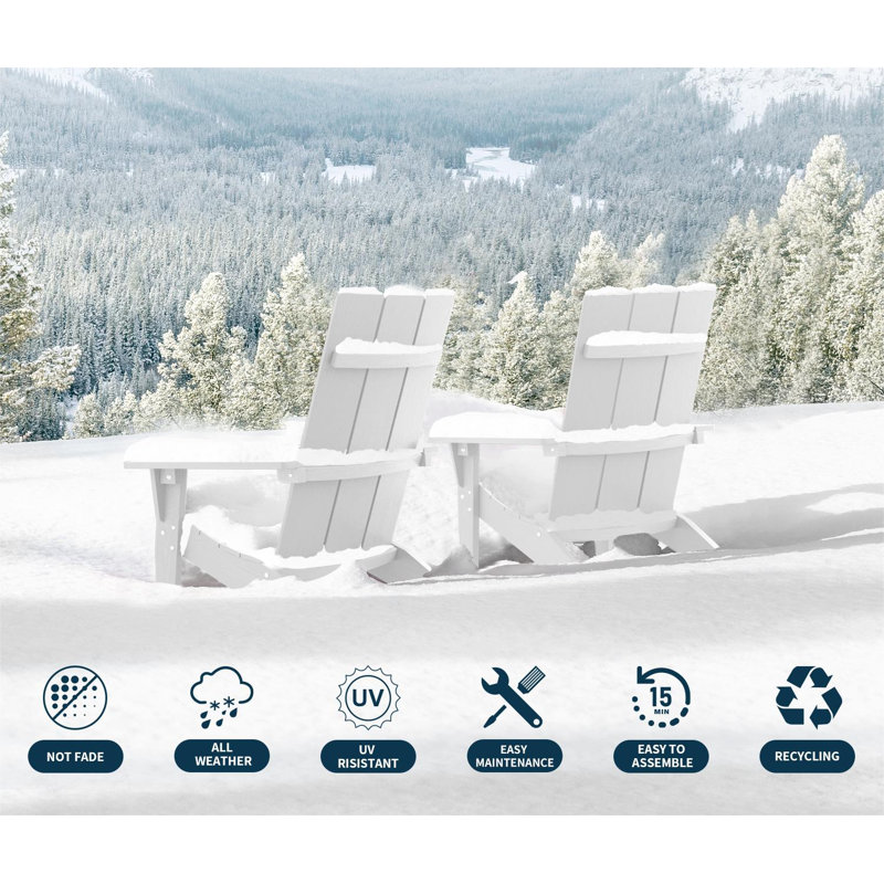 Kalamazoo Folding Adirondack Chair with Chair Cushion, White