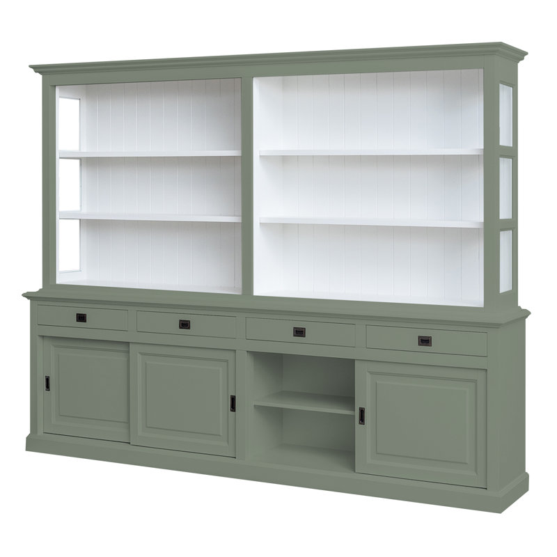 Bush 300 cm W Display Cabinet, Silver/Grey