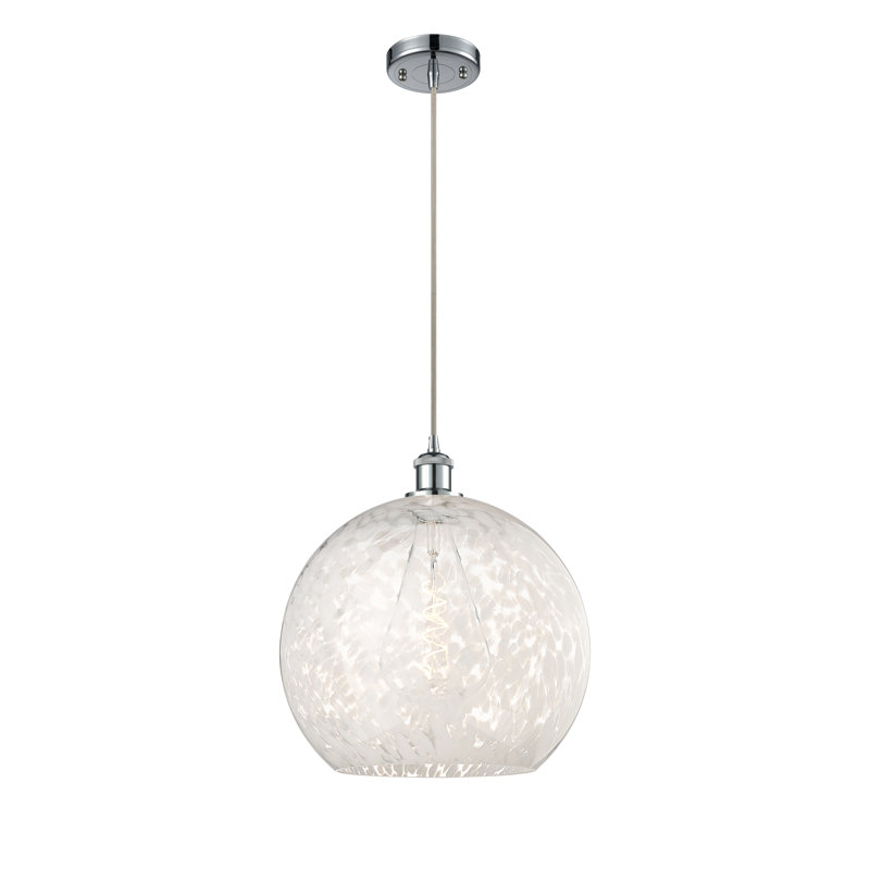 Luminaire suspendu 1 lumière Nathalie, H 16,63 po x l 13,75 po x P 13,75 po, Chrome poli