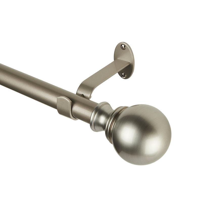 Tringle à rideaux simple réglable Darion, Nickel poli, 86 po - 120 po