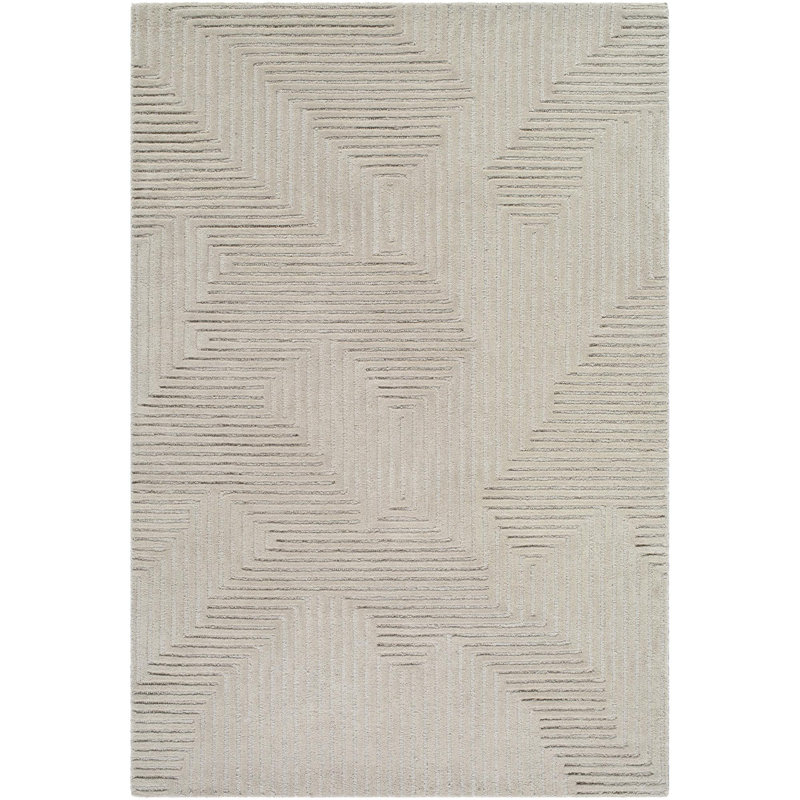 Tapis d'intérieur fait à la main Polk, Rectangle 5 pi x 7 pi 6 po