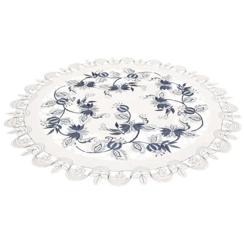 Plateau de table Burrier Delft bleu oignon et ivoire (rond 23 po)
