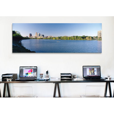 Bâtiments dans une ville, Austin, Texas, États-Unis - reproduction de photo panoramique sur toile tendue
