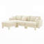 Boucle Fabric 3-Seat Sofa Including 2 Pillows，Ottoman-2137272121