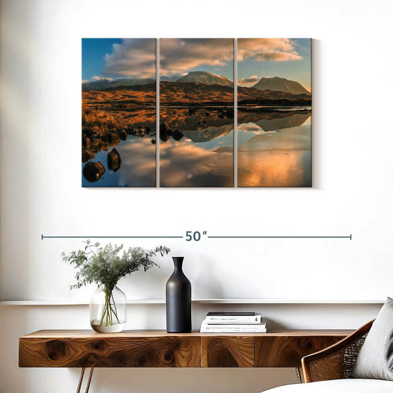 Alvord Sunset At Scottish Loch, 24" H x 38" W